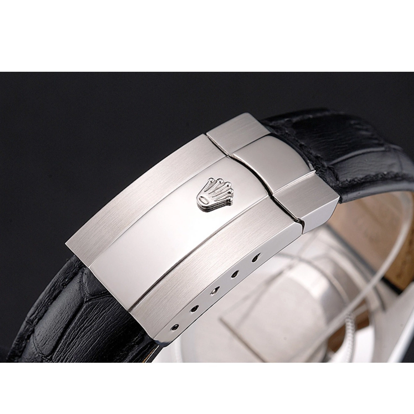 Aaa replica watch Steel Dial Strap Black Sky Dweller Case Leather Rolex Stainless Black 0731